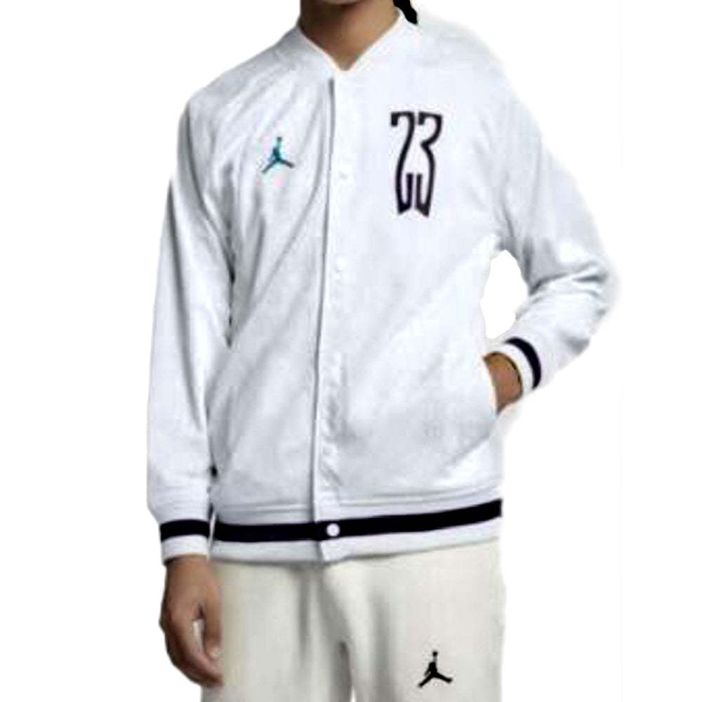 Jordan Mens Last Shot Mesh Bomber Jacket,White,Medium